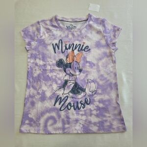 Girls Disney Minnie Mouse Purple Tie-Dye Graphic T-Shirt - Size XL (14/16)